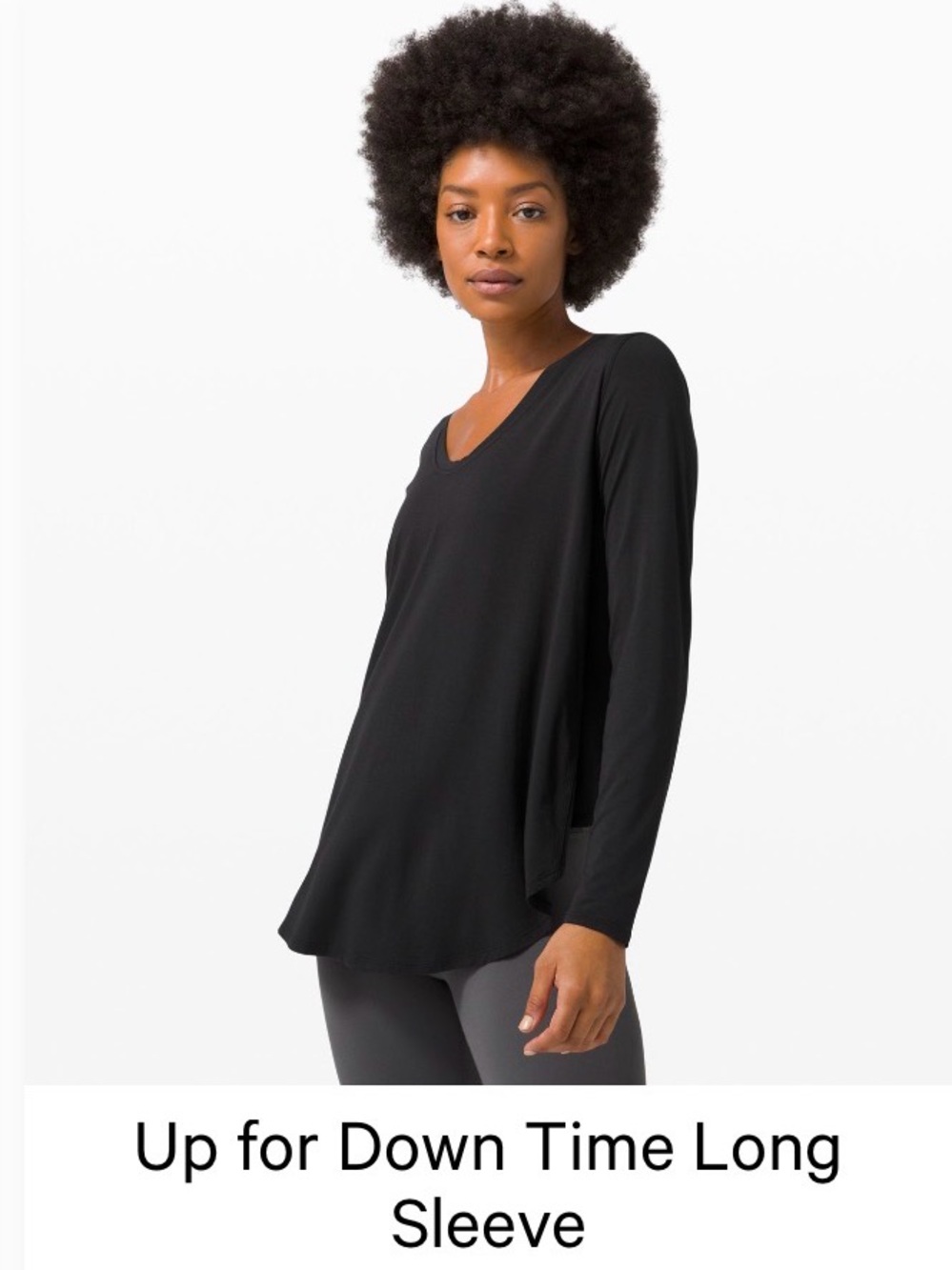 lululemon athletica Black Long Sleeve V-Neck Top